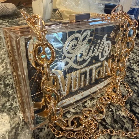 Louis Vuitton Clear Acrylic Crossbody with Gold Logo - Picture 2 of 6